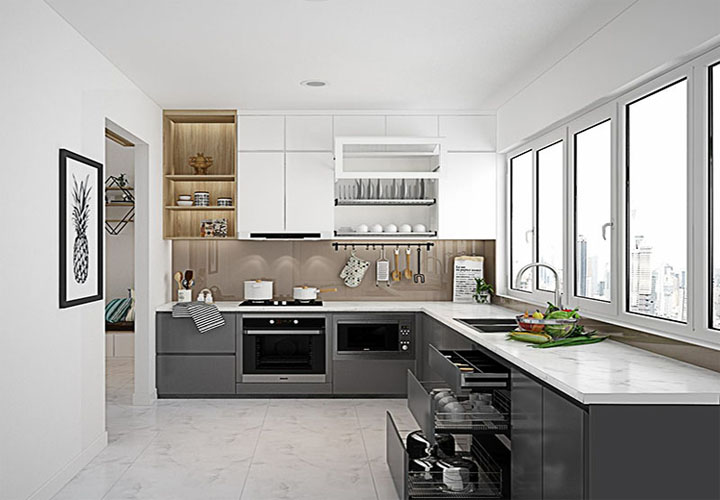 Tủ bếp gỗ công nghiệp CN22